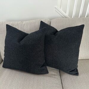 Restoration Hardware wool pillow covers (set of 2) square dark grey/black